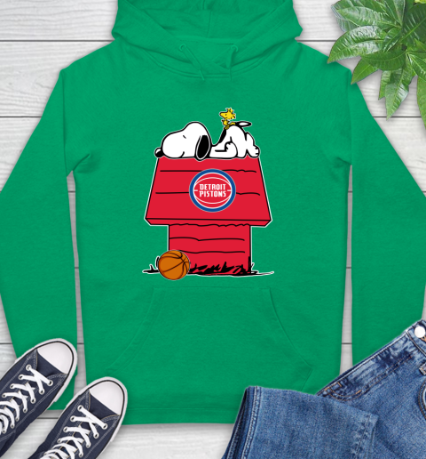 Detroit Pistons NBA Basketball Snoopy Woodstock The Peanuts Movie Hoodie 8