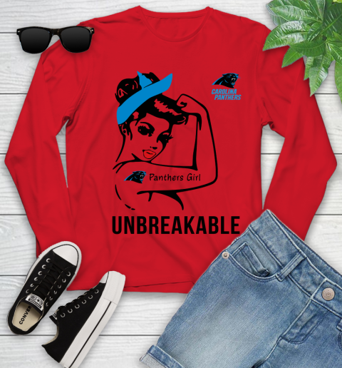 NFL Carolina Panthers Girl Unbreakable Football Sports Youth Long Sleeve 8