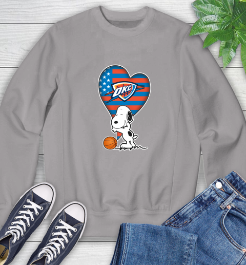 Oklahoma City Thunder NBA Basketball The Peanuts Movie Adorable Snoopy Sweatshirt 5