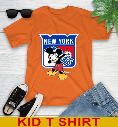 New York Rangers NHL Hockey Dabbing Mickey Disney Sports Youth T-Shirt 7