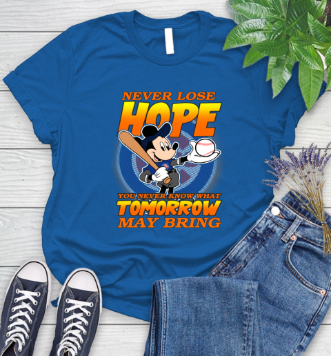 Chicago Cubs MLB Baseball Mickey Disney Never Lose Hope Women's T-Shirt 12