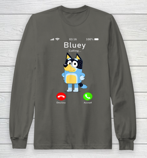 Dad Mom Kid Shirt Blueys Is Calling Funny Parents days Long Sleeve T-Shirt 5