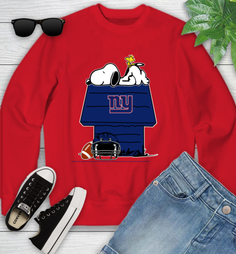New York Giants NFL Football Snoopy Woodstock The Peanuts Movie Youth Sweatshirt 9