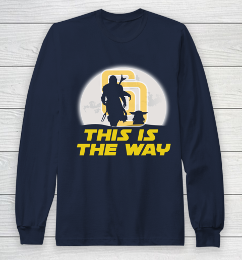 San Diego Padres MLB Baseball Star Wars Yoda And Mandalorian This Is The Way Long Sleeve T-Shirt 2