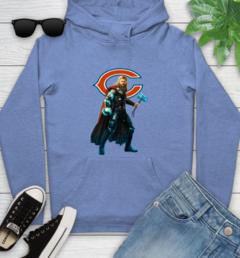 NFL Thor Avengers Endgame Football Chicago Bears Youth Hoodie 12