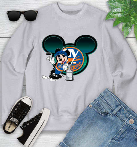 NHL New York Islanders Stanley Cup Mickey Mouse Disney Hockey T Shirt Youth Sweatshirt 4