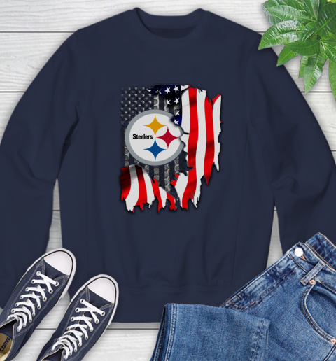 Pittsburgh Steelers NFL Football American Flag Sweatshirt 2