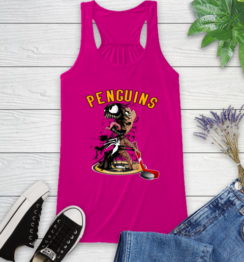NHL Pittsburgh Penguins Hockey Venom Groot Guardians Of The Galaxy Racerback Tank 8