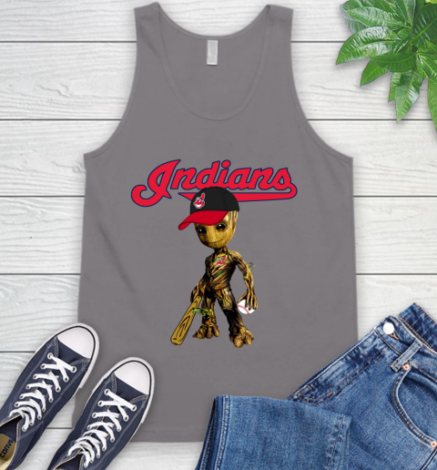 MLB Cleveland Indians Groot Guardians Of The Galaxy Baseball Tank Top 7