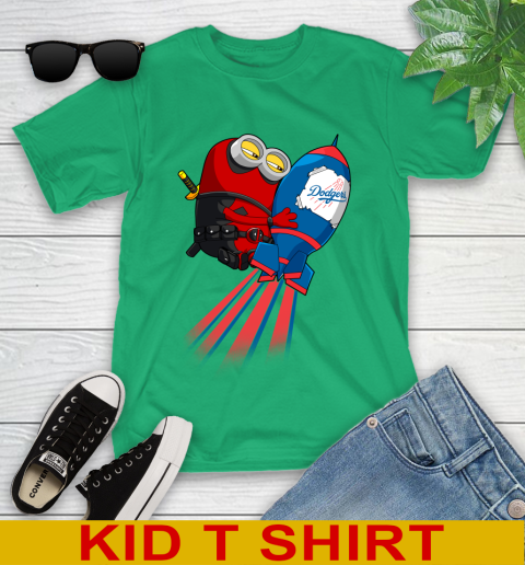 MLB Baseball Los Angeles Dodgers Deadpool Minion Marvel Shirt Youth T-Shirt 7