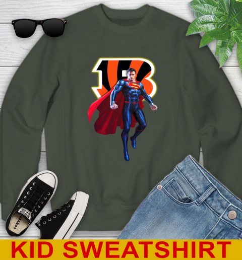 NFL Superman DC Sports Football Cincinnati Bengals Youth Sweatshirt 9