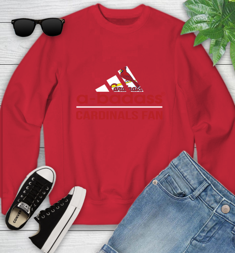 MLB A Badass St.Louis Cardinals Fan Adidas Baseball Sports Youth Sweatshirt 8