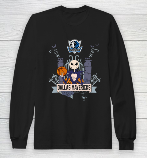 NBA Dallas Mavericks Basketball Jack Skellington Halloween Long Sleeve T-Shirt