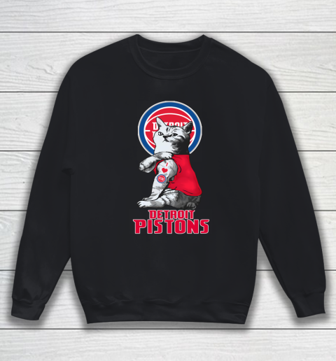 NBA Basketball My Cat Loves Detroit Pistons Sweatshirt
