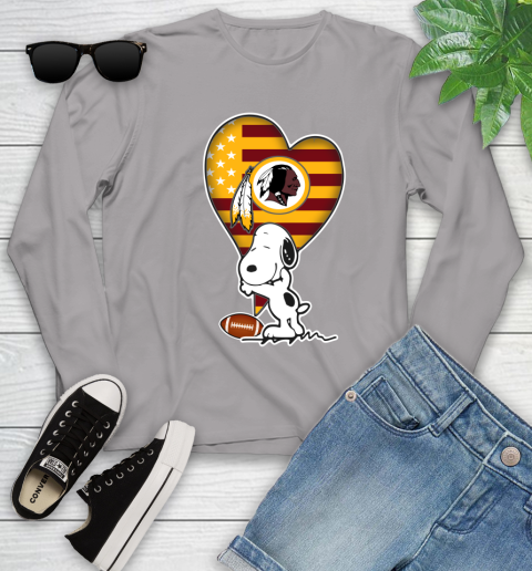 Washington Redskins NFL Football The Peanuts Movie Adorable Snoopy Youth Long Sleeve 5