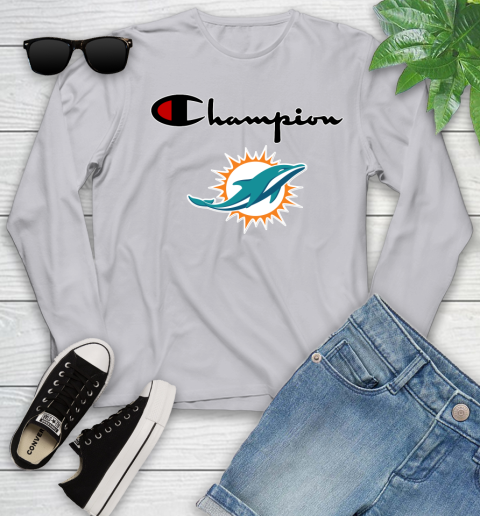 NFL Football Miami Dolphins Champion Shirt Youth Long Sleeve 3