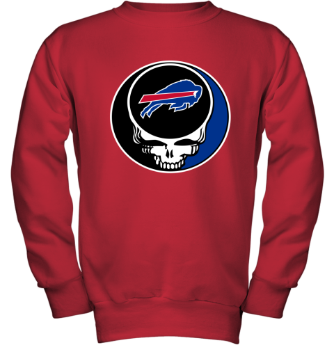 NFL Buffalo Bills Grateful Dead Rock Band Football Sports RlEUlBMtYzV youth sweatshirt 47 95 151514 front red