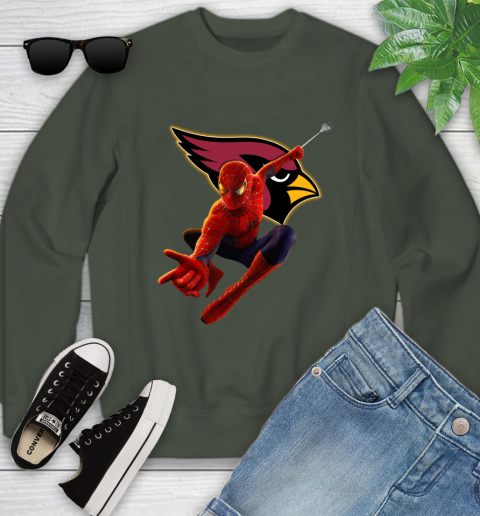 NFL Spider Man Avengers Endgame Football Arizona Cardinals Youth Sweatshirt 10