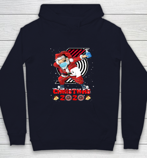 Portland Trail Blazers Funny Santa Claus Dabbing Christmas 2020 NBA Youth Hoodie 2