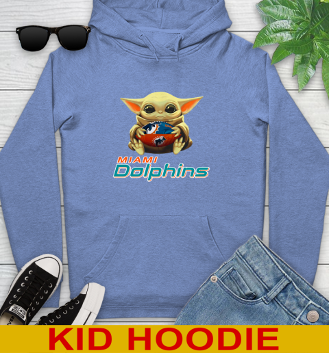 NFL Football Miami Dolphins Baby Yoda Star Wars Shirt Youth Hoodie 12