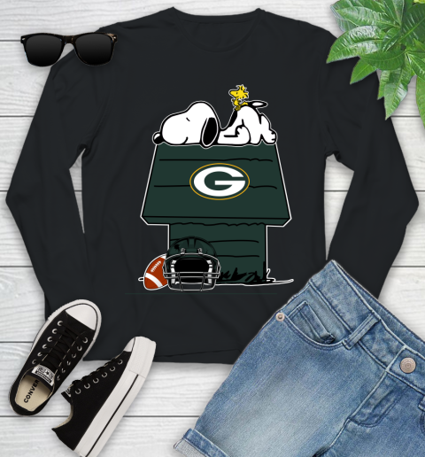 Green Bay Packers NFL Football Snoopy Woodstock The Peanuts Movie Youth Long Sleeve 2