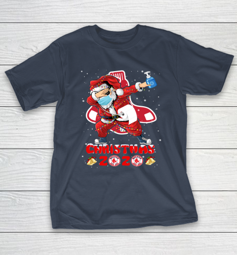 Boston Red Sox Funny Santa Claus Dabbing Christmas 2020 MLB T-Shirt 3