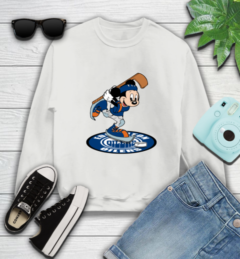 NHL Hockey Edmonton Oilers Cheerful Mickey Disney Shirt Sweatshirt 5