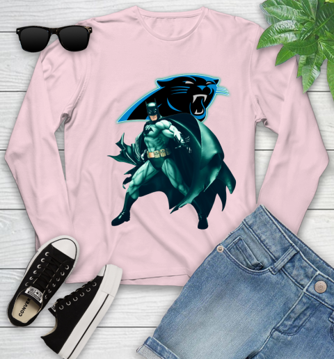 NFL Batman Football Sports Carolina Panthers Youth Long Sleeve 10