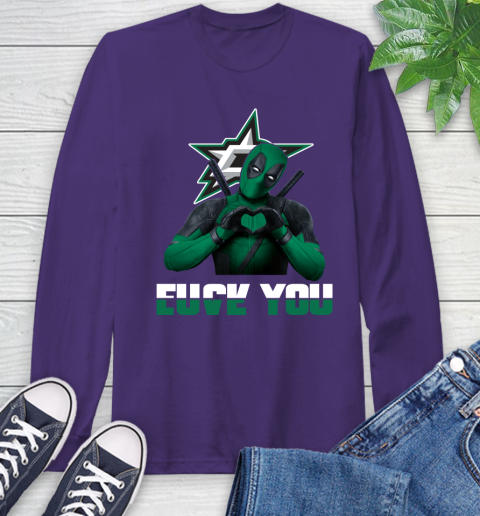 NHL Dallas Stars Deadpool Love You Fuck You Hockey Sports Long Sleeve T-Shirt 5
