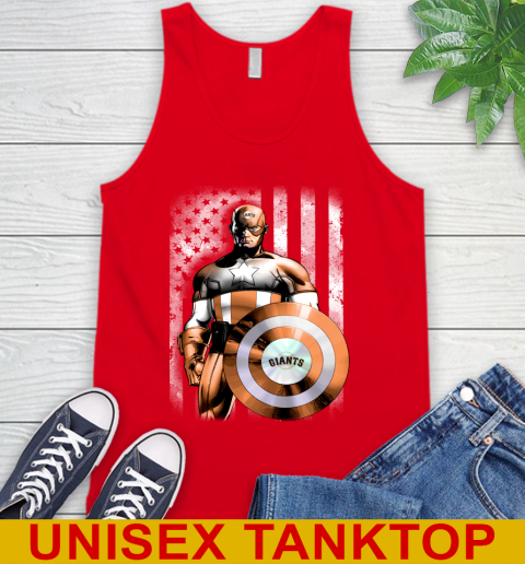 San Francisco Giants MLB Baseball Captain America Marvel Avengers American Flag Shirt Tank Top 5