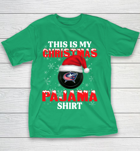Columbus Blue Jackets This Is My Christmas Pajama Shirt NHL Youth T-Shirt 3