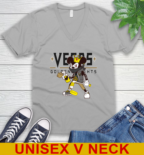 Vegas Golden Knights NHL Hockey Mickey Peace Sign Sports V-Neck T-Shirt 4