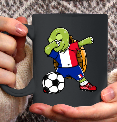 Dabbing Turtle France Soccer Fans Jersey French Football Ceramic Mug 11oz
