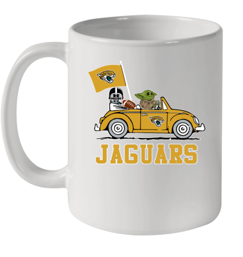 NFL Football Jacksonville Jaguars Darth Vader Baby Yoda Driving Star Wars Shirt Ceramic Mug 11oz