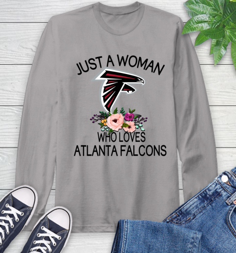 NFL Just A Woman Who Loves Atlanta Falcons Football Sports Long Sleeve T-Shirt 4