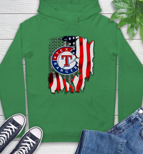 Texas Rangers MLB Baseball American Flag Hoodie 8