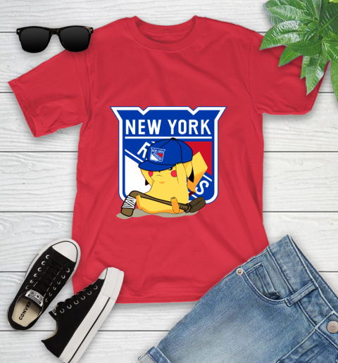 NHL Pikachu Hockey Sports New York Rangers Youth T-Shirt 10