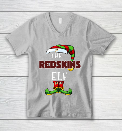 Washington Redskins Christmas ELF Funny NFL V-Neck T-Shirt 3