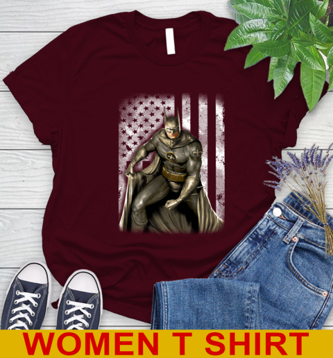 New Orleans Saints NFL Football Batman DC American Flag Shirt Women's T-Shirt 6