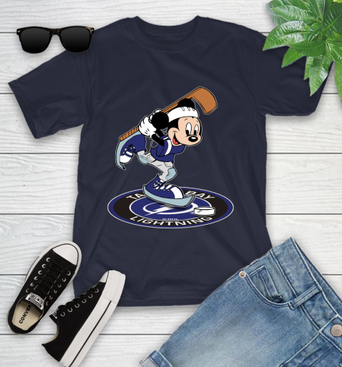 NHL Hockey Tampa Bay Lightning Cheerful Mickey Disney Shirt Youth T-Shirt 3