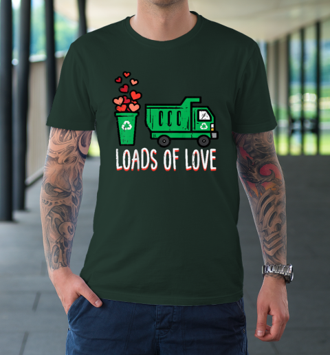 Kids Valentines Day Garbage Truck Loads Of Love T-Shirt 11
