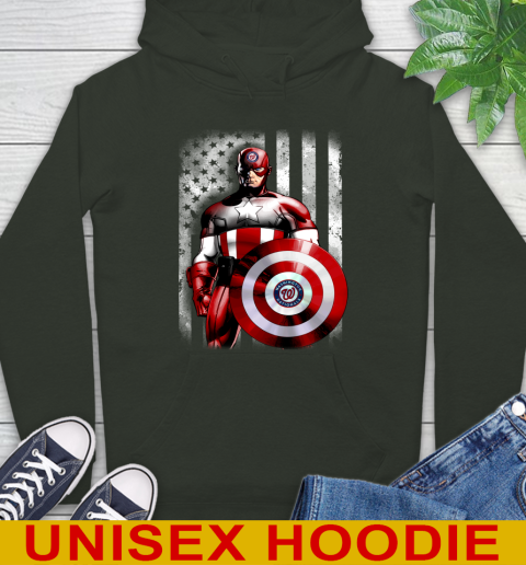 Washington Nationals MLB Baseball Captain America Marvel Avengers American Flag Shirt Hoodie 12