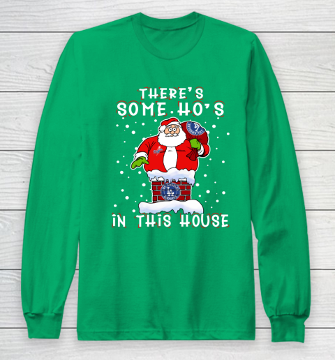 Los Angeles Dodgers Christmas There Is Some Hos In This House Santa Stuck In The Chimney MLB Long Sleeve T-Shirt 4