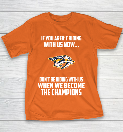 NHL Nashville Predators Hockey We Become The Champions Youth T-Shirt 4
