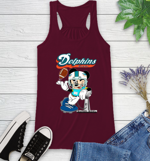 NFL Miami Dolphins Mickey Mouse Disney Super Bowl Football T Shirt Racerback Tank 3