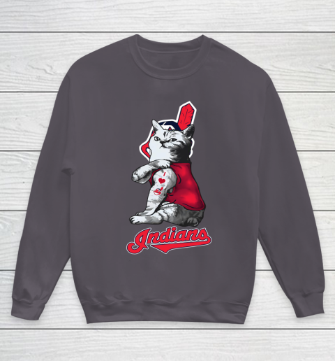MLB Baseball My Cat Loves Cleveland Indians Youth Sweatshirt 5