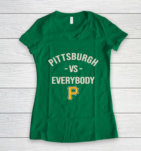 Pittsburgh Pirates Vs Everybody Women's V-Neck T-Shirt 3