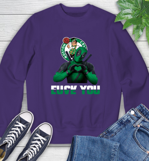 NBA Boston Celtics Deadpool Love You Fuck You Basketball Sports Sweatshirt 4
