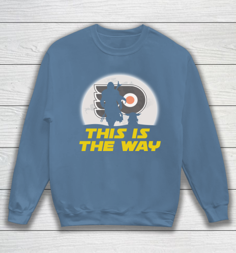Philadelphia Flyers NHL Ice Hockey Star Wars Yoda And Mandalorian This Is The Way Sweatshirt 6