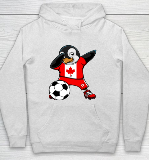 Dabbing Penguin Canada Soccer Fans Jersey Football Lovers Hoodie
